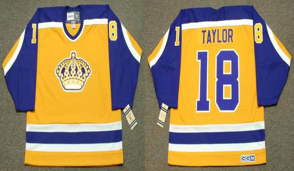 2019 Men Los Angeles Kings #18 Taylor Yellow CCM NHL jerseys